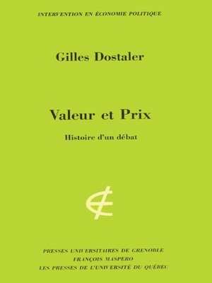 cover image of Valeur et prix